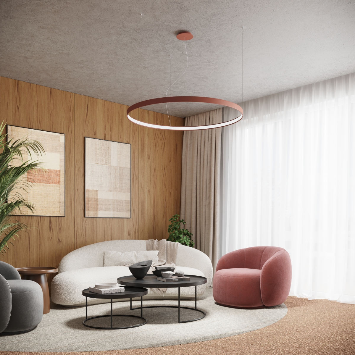 Lustre Aluminium Beige LED 1 Rio beige, EDEN