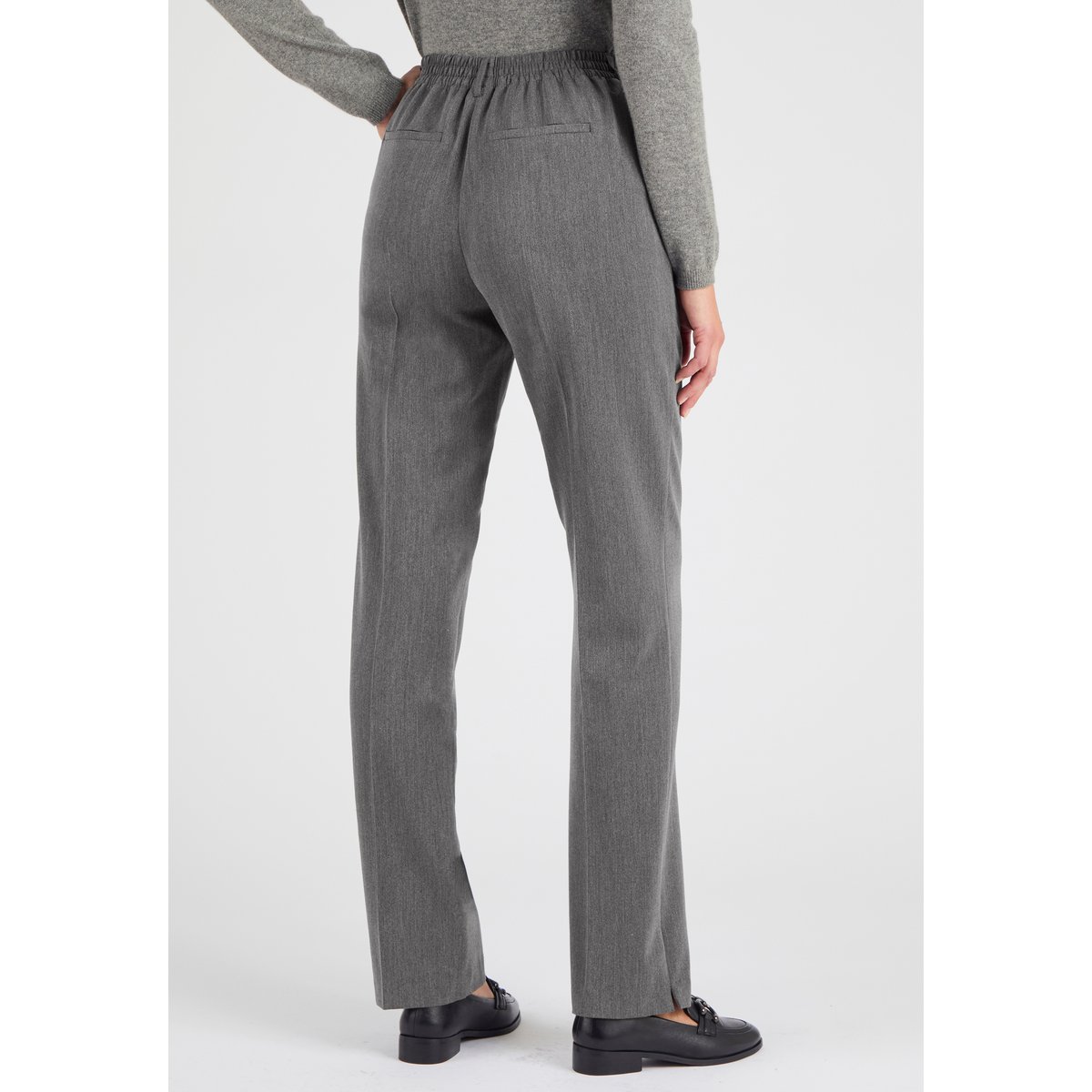 Pantalon droit classique enfilable gris chiné, DAMART