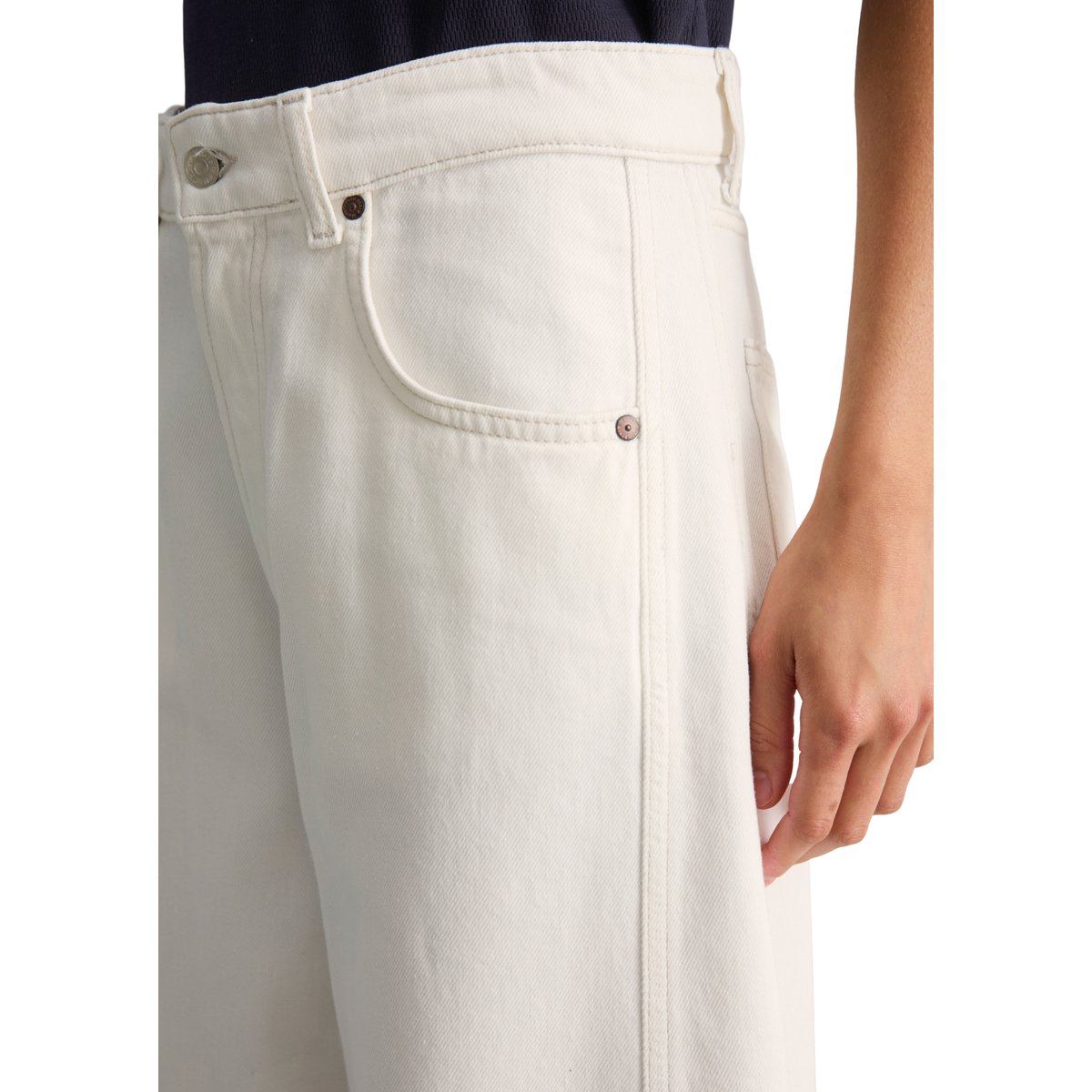 Jeans modèle Enni wide barrel en denim rigide blanc, MARC O’POLO DENIM
