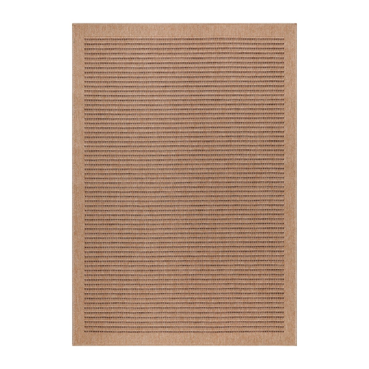 Tapis intérieur extérieur aspect jute à rayures DHAKA noir, NAZAR RUGS