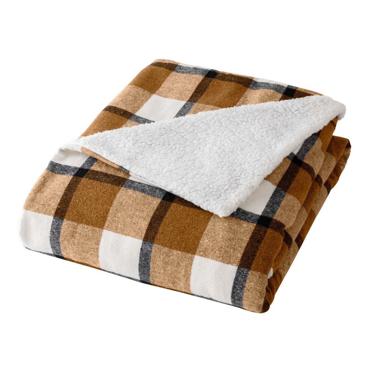 Plaid tartan sherpa chaud Écossais marron, DOUCEUR D'INTÉRIEUR