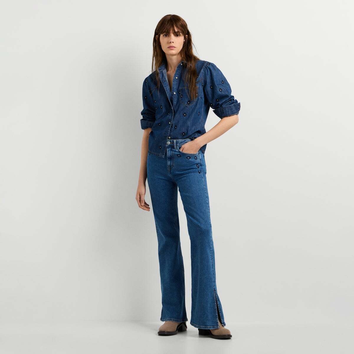 Chemise Coupe Regular En Denim 6.25 oz bleu shirting denim, PEPE JEANS