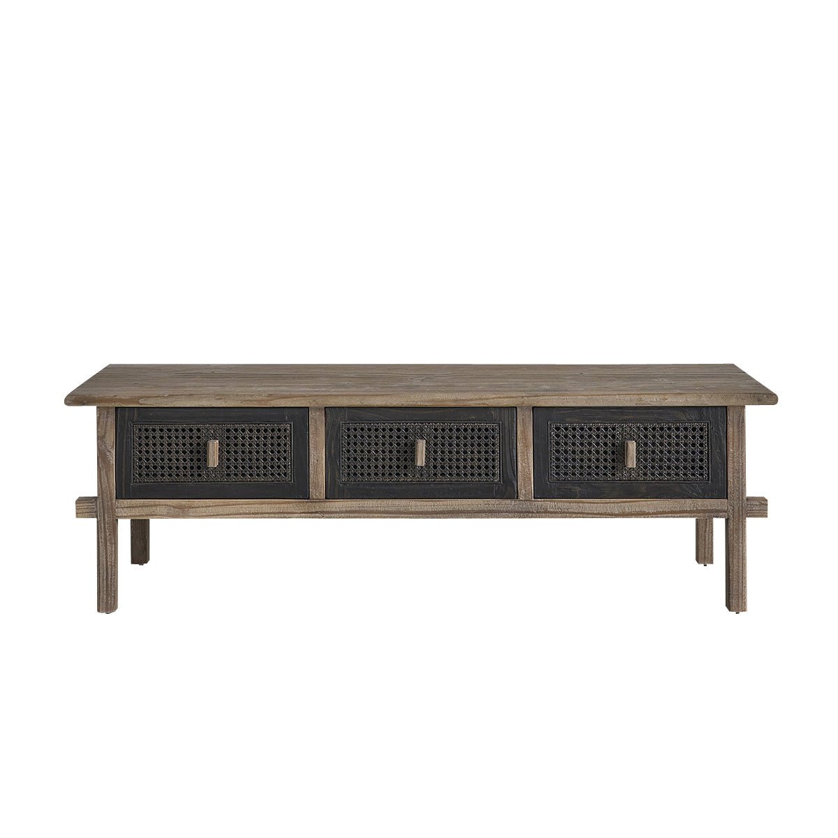 Meuble TV en bois recyclé massif 145 cm JUNKO gris, BERAH GETAH