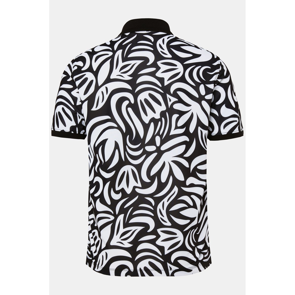 Polo en piqué imprimé all-over noir, JP1880
