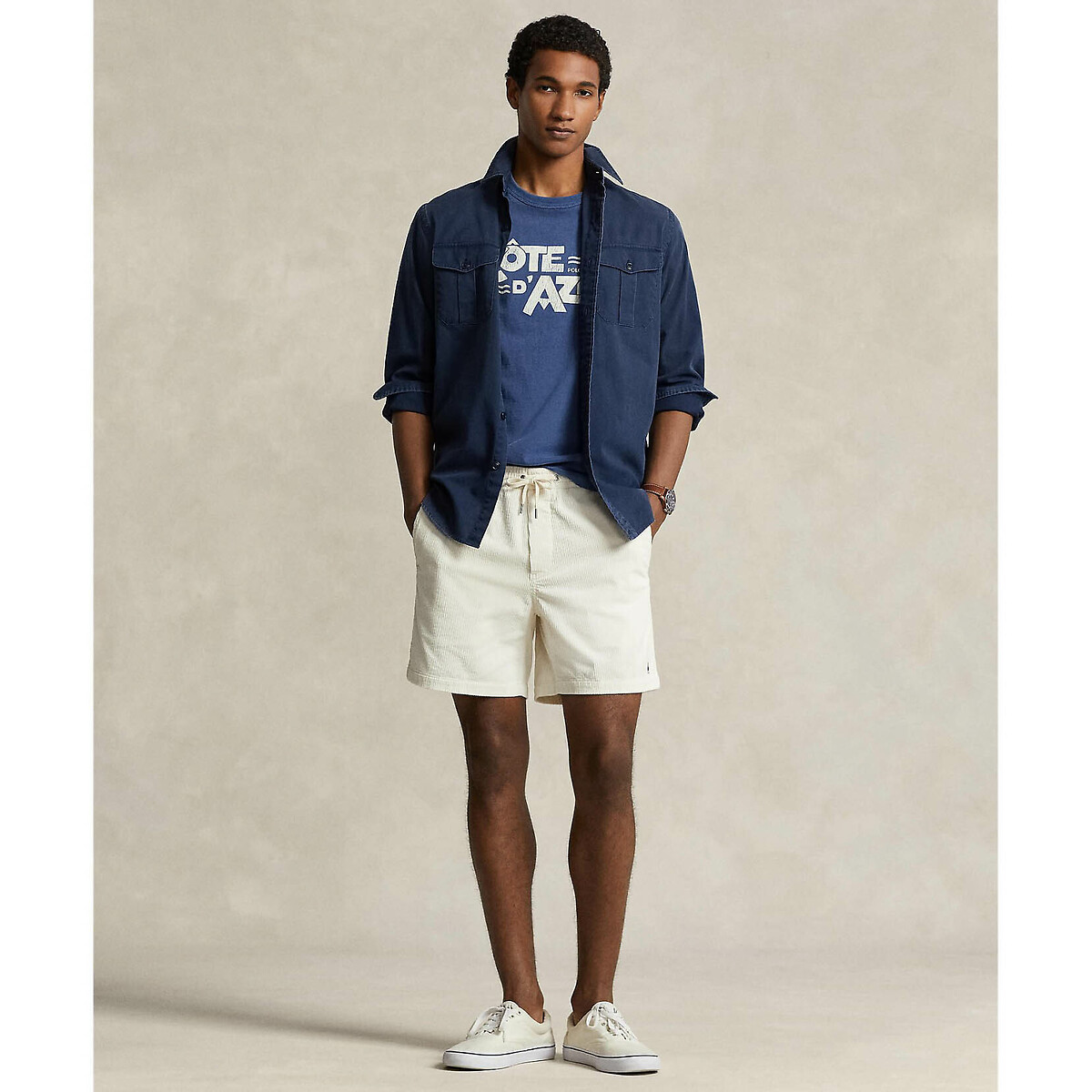 Short Polo Prepster en velours 15,2 cm blanc, POLO RALPH LAUREN