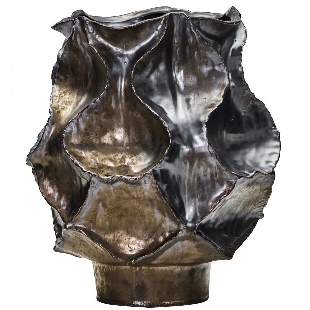 Vase en grès Waves h 34 cm antique métallique, HOUSE DOCTOR