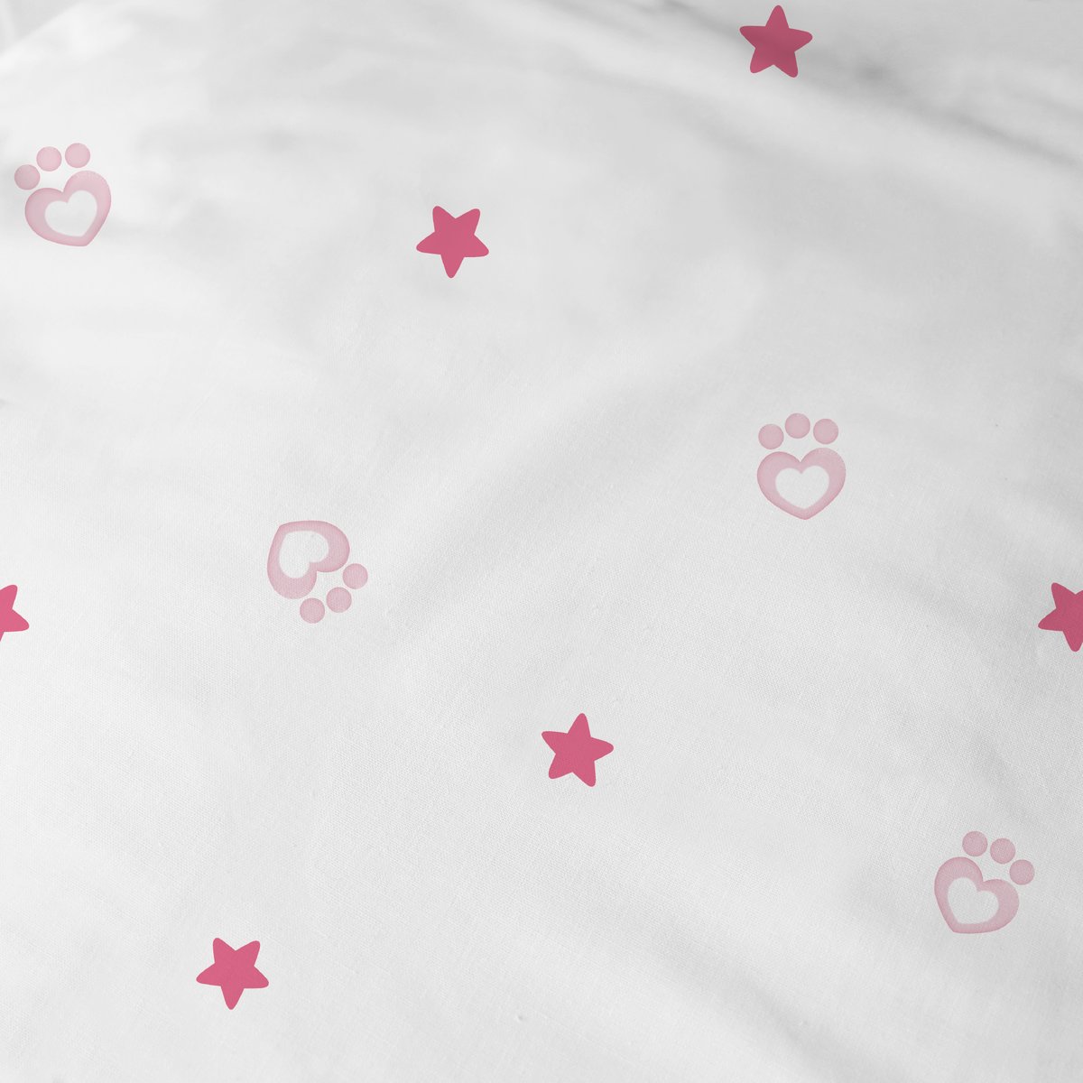 Parure de lit imprimée 100% coton, TENDRESSE rose, GABBY ET LA MAISON MAGIQUE