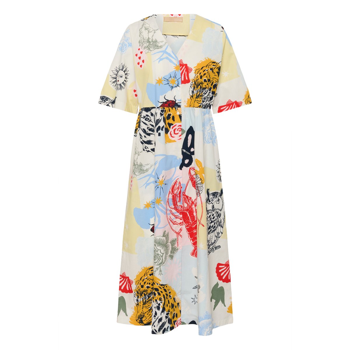 Robe bleu rouge blue/red animal, CULTURE