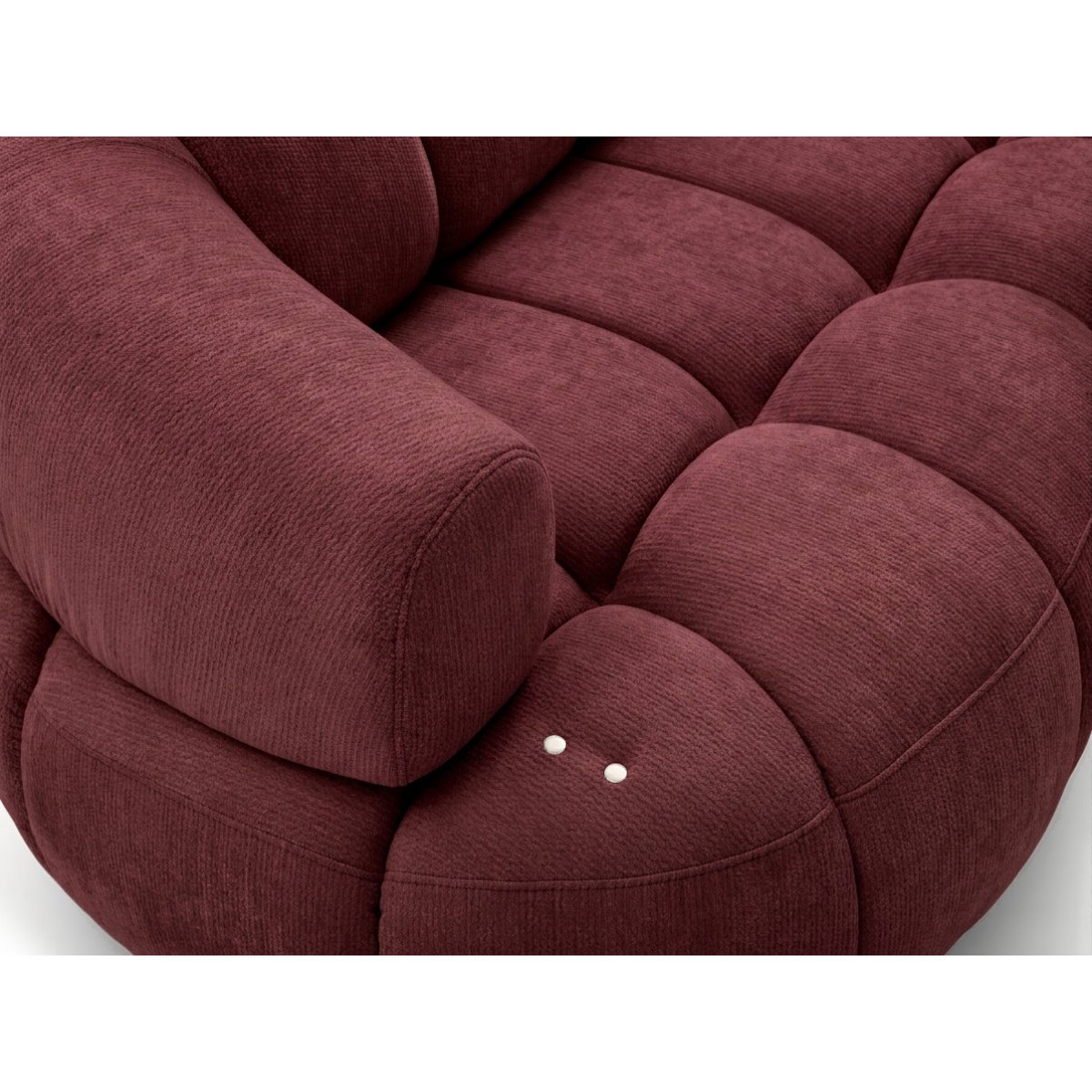 Canapé d'angle convertible 3 places en tissu lisse, LOVELY rouge, BOBOCHIC