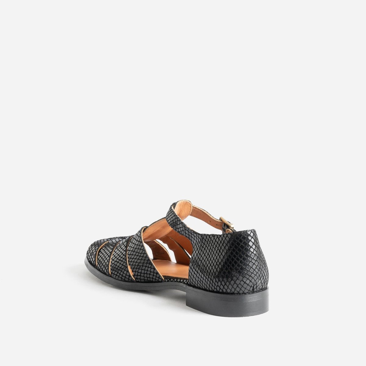 Sandale Plate en cuir NADELIA noir, ERAM