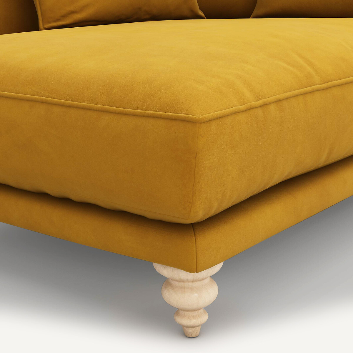 Longchair in fluweel, Lazare mosterd, AM.PM