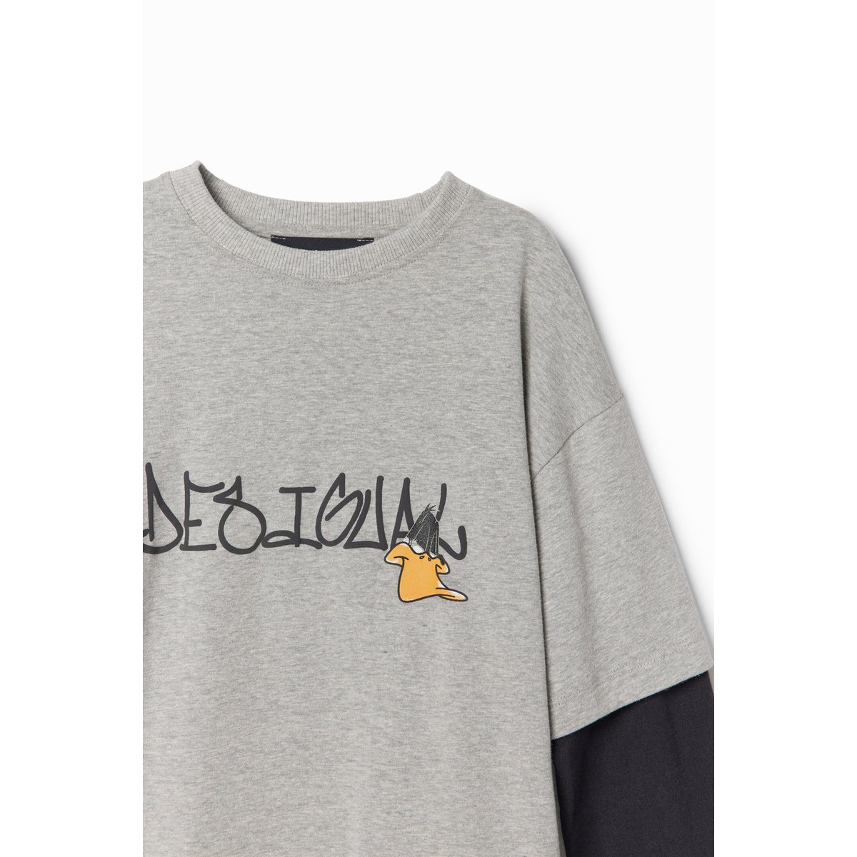 T-shirt manches doubles Looney Tunes gris, DESIGUAL