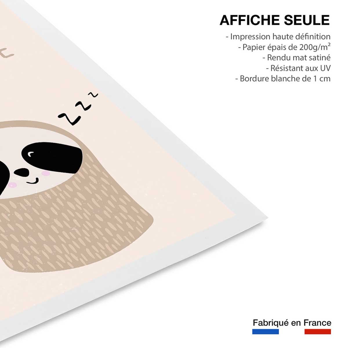 Affiche enfant paresseux affiche seule, HEXOA