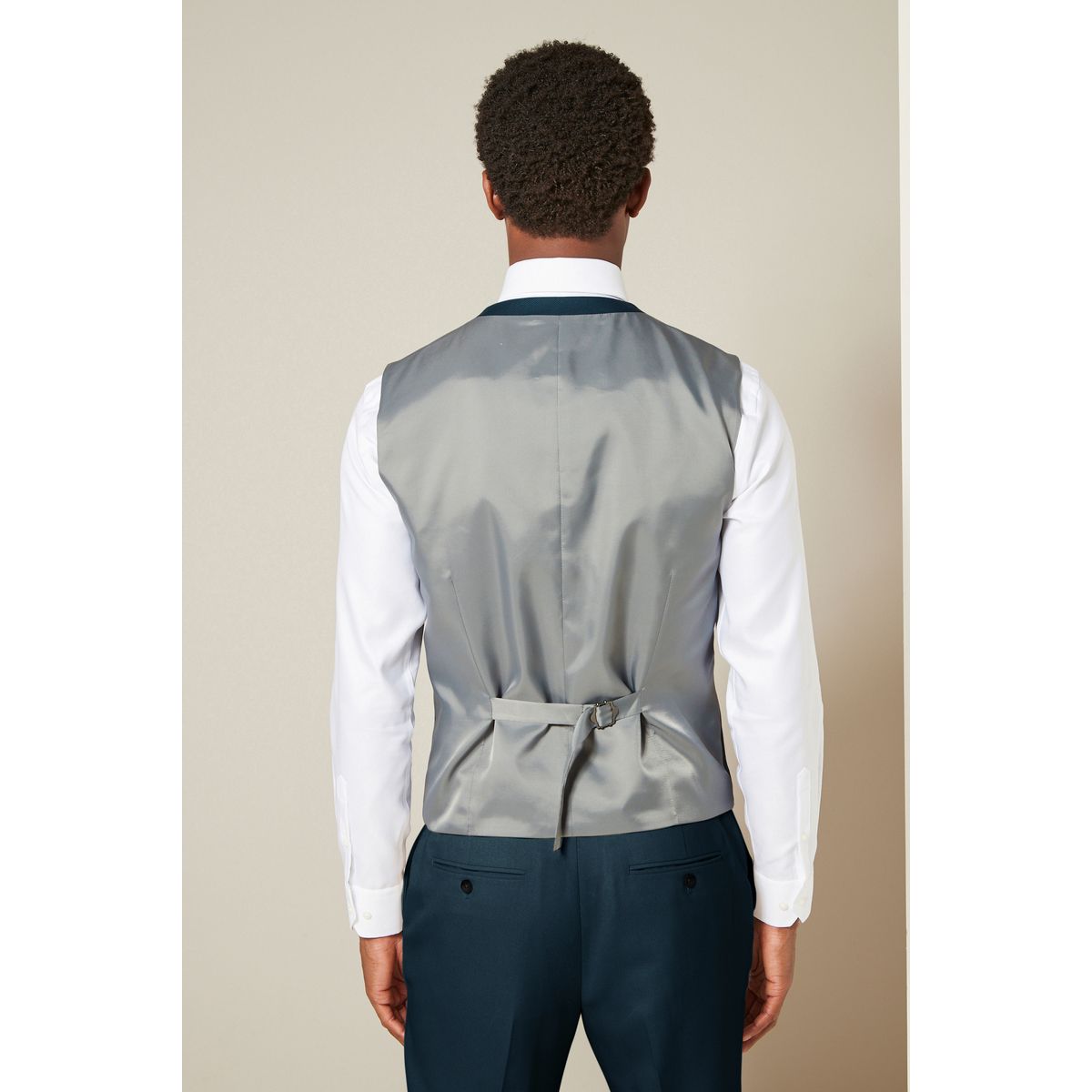 Gilet de costume texturé bleu sarcelle, NEXT