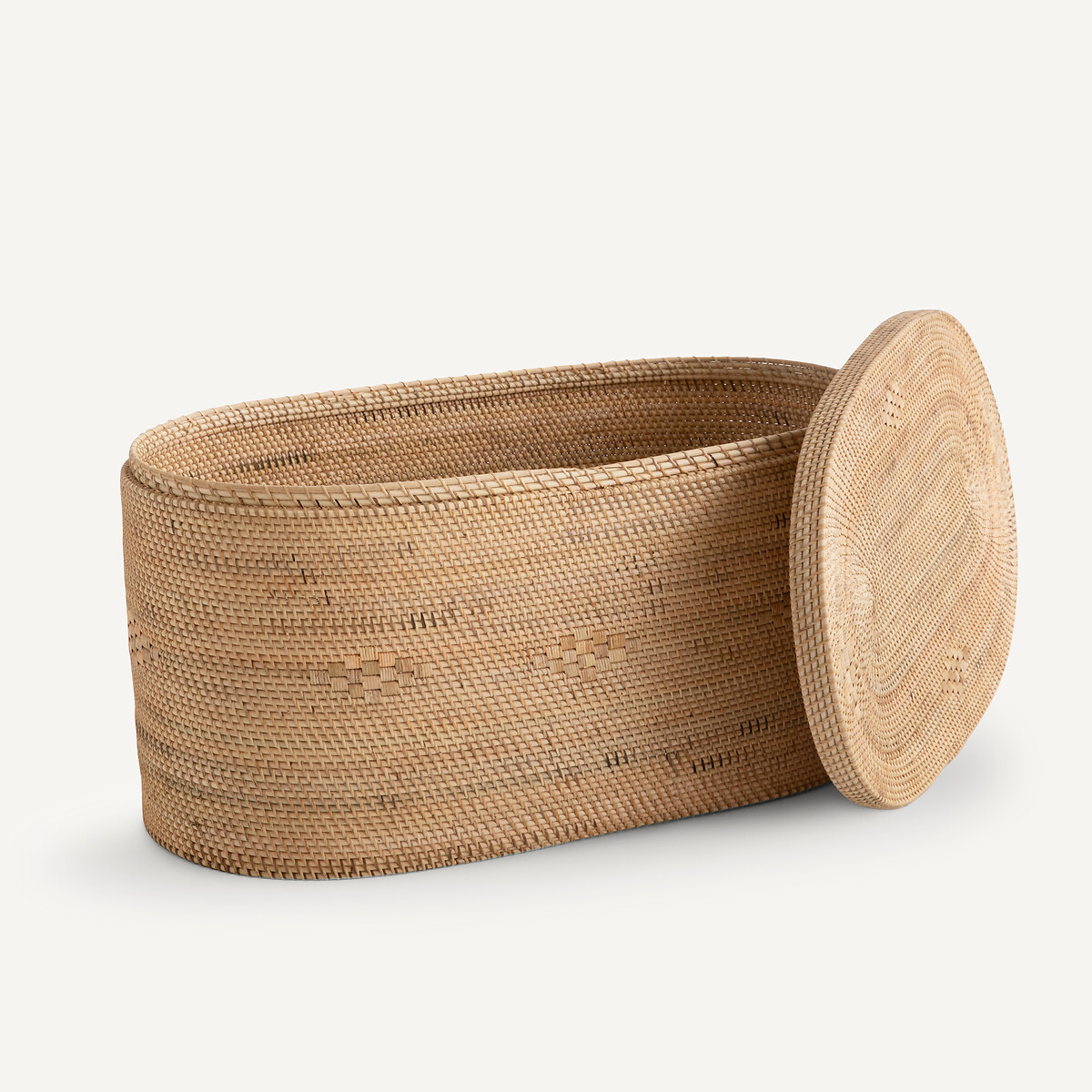Coffre ovale, rotin tressé, Pantos naturel, AM.PM