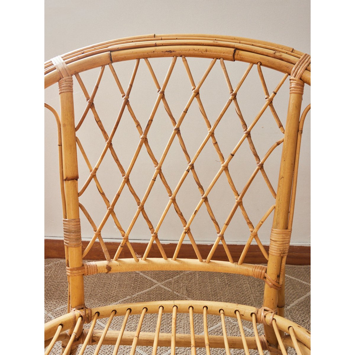Fauteuil en rotin Ernest N°1024 - Bon état bois clair, DEBONGOUT