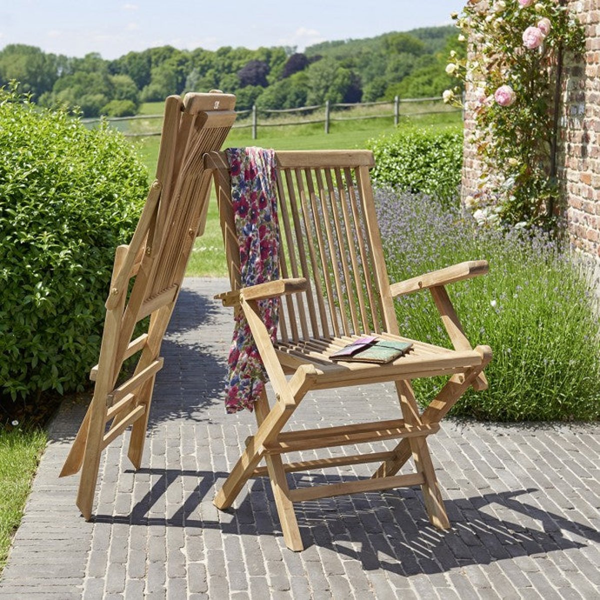 Fauteuil de jardin en teck massif pliant  MIDLAND naturel, BERAH GETAH