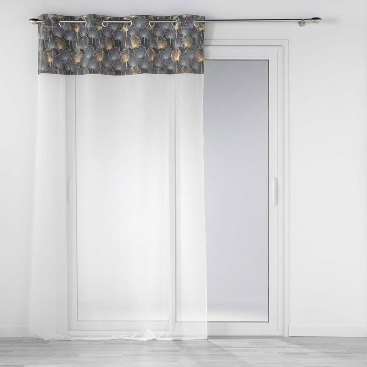 Voilage à œillets 140x240 Sable Top Velours Or Clairine Gris gris, DECORATIE