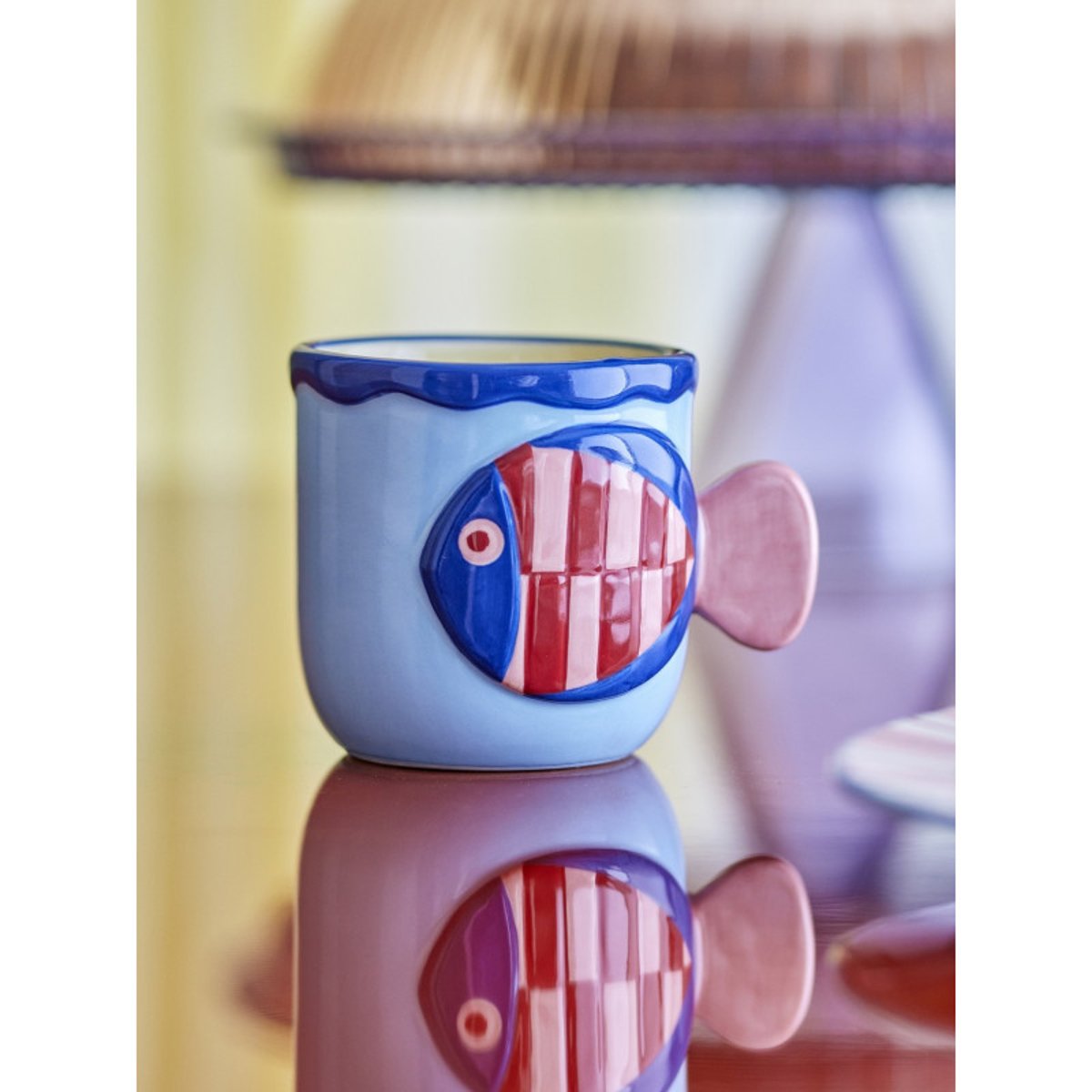 Tasses céramique poisson WILLY set de 2 multicolore, BLOOMINGVILLE