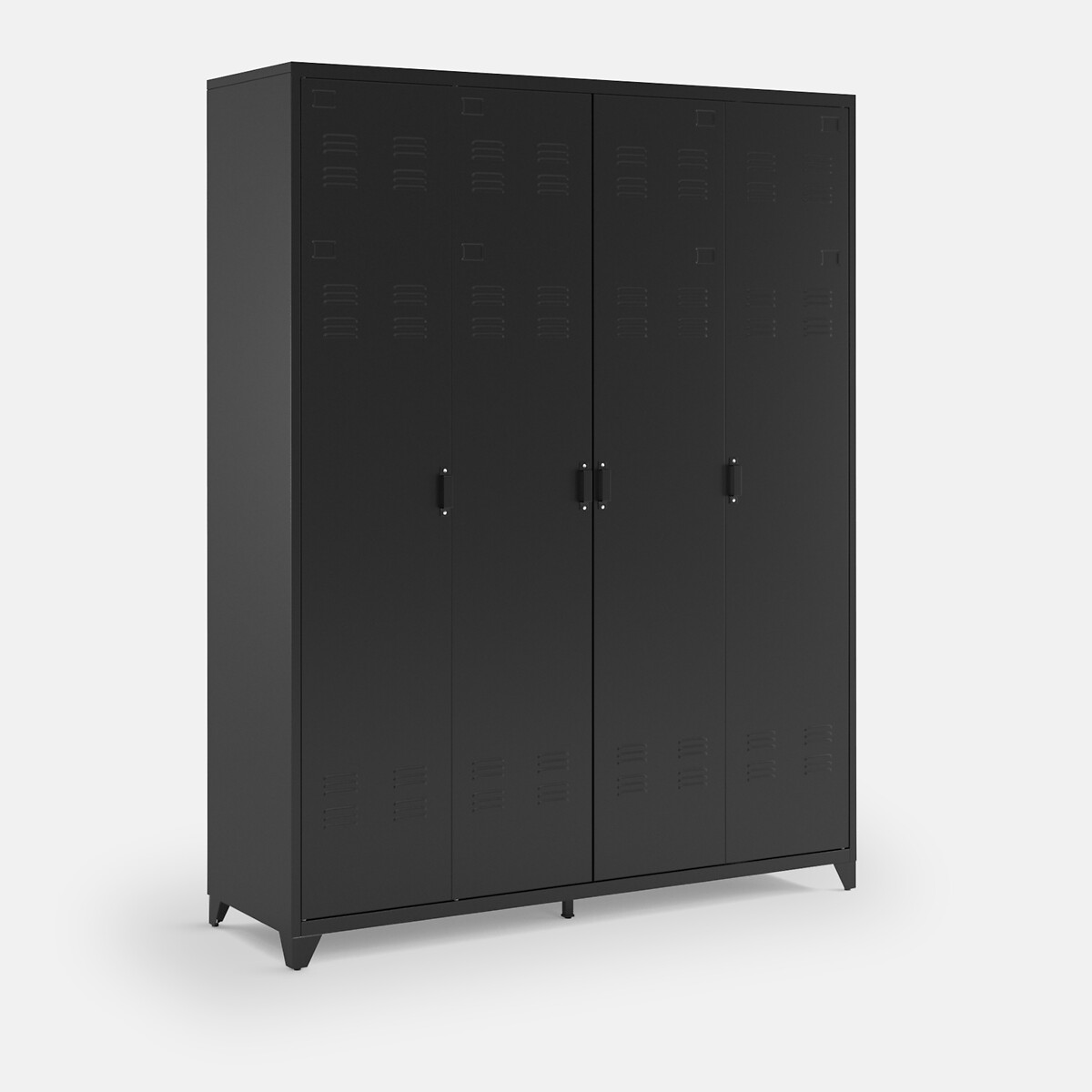 Hiba 4-Door Steel Cabinet black, LA REDOUTE INTERIEURS
