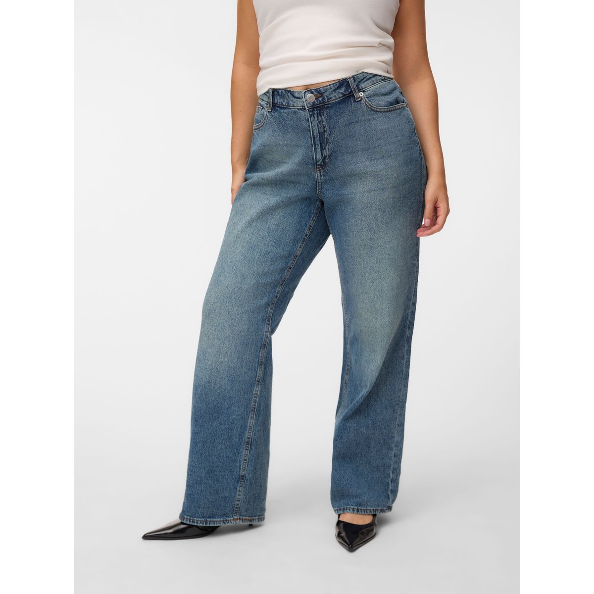 Jean À Coupe Large medium blue denim, VERO MODA