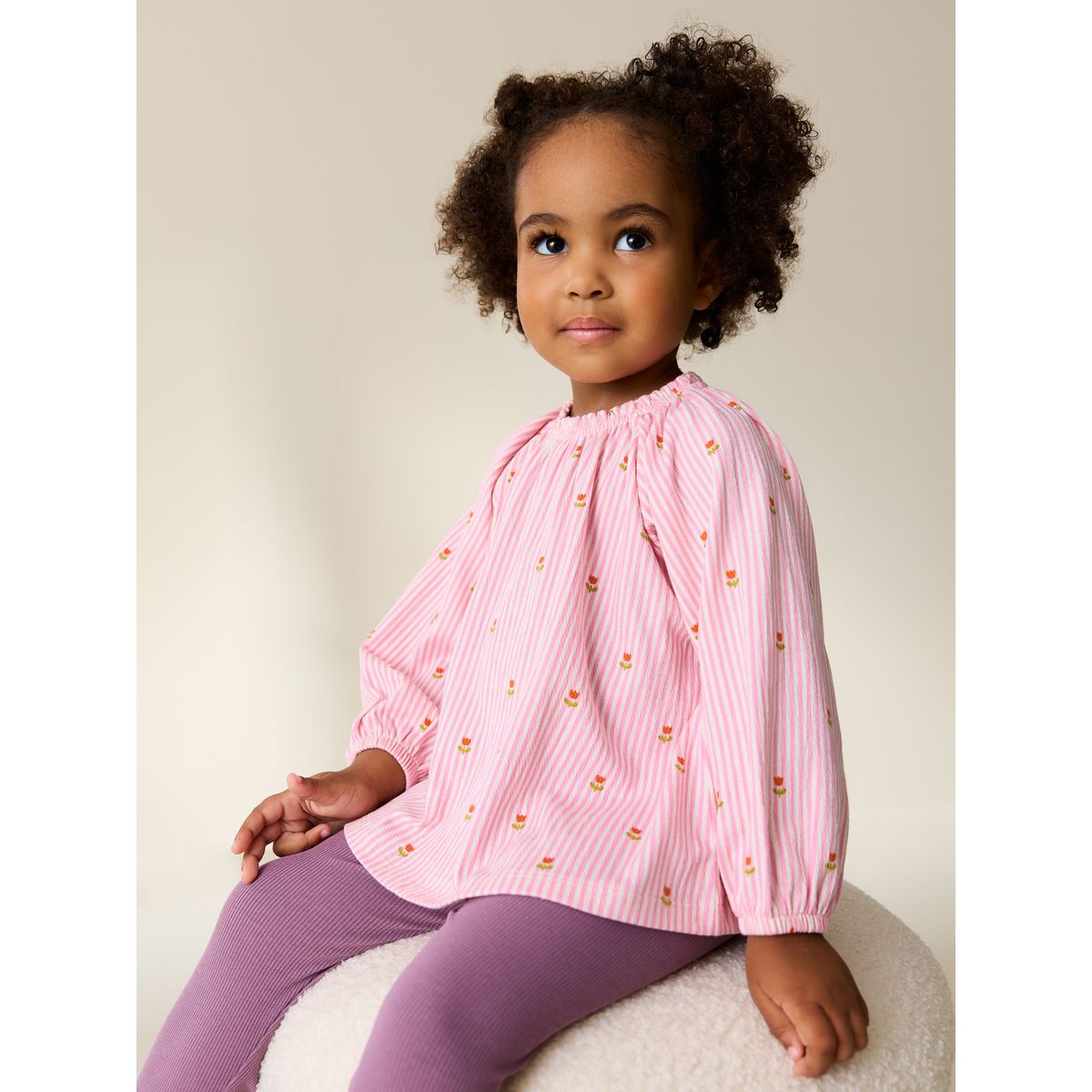 Chemisier manches longues et leggings rose motif fleurs, NEXT