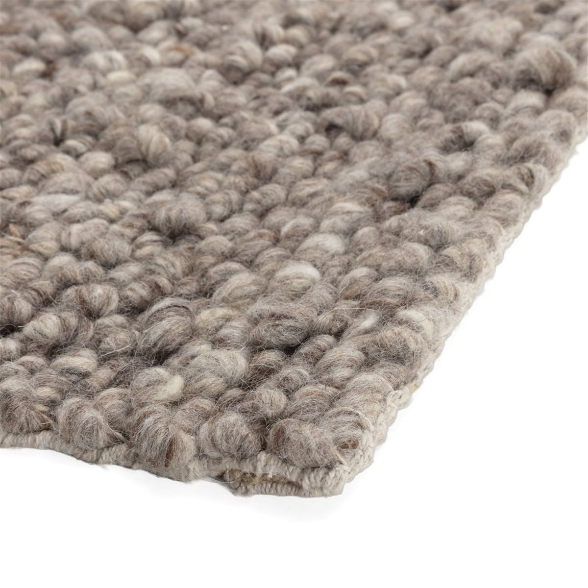 Tapis en laine tricotée main gris, RECOLLECTION