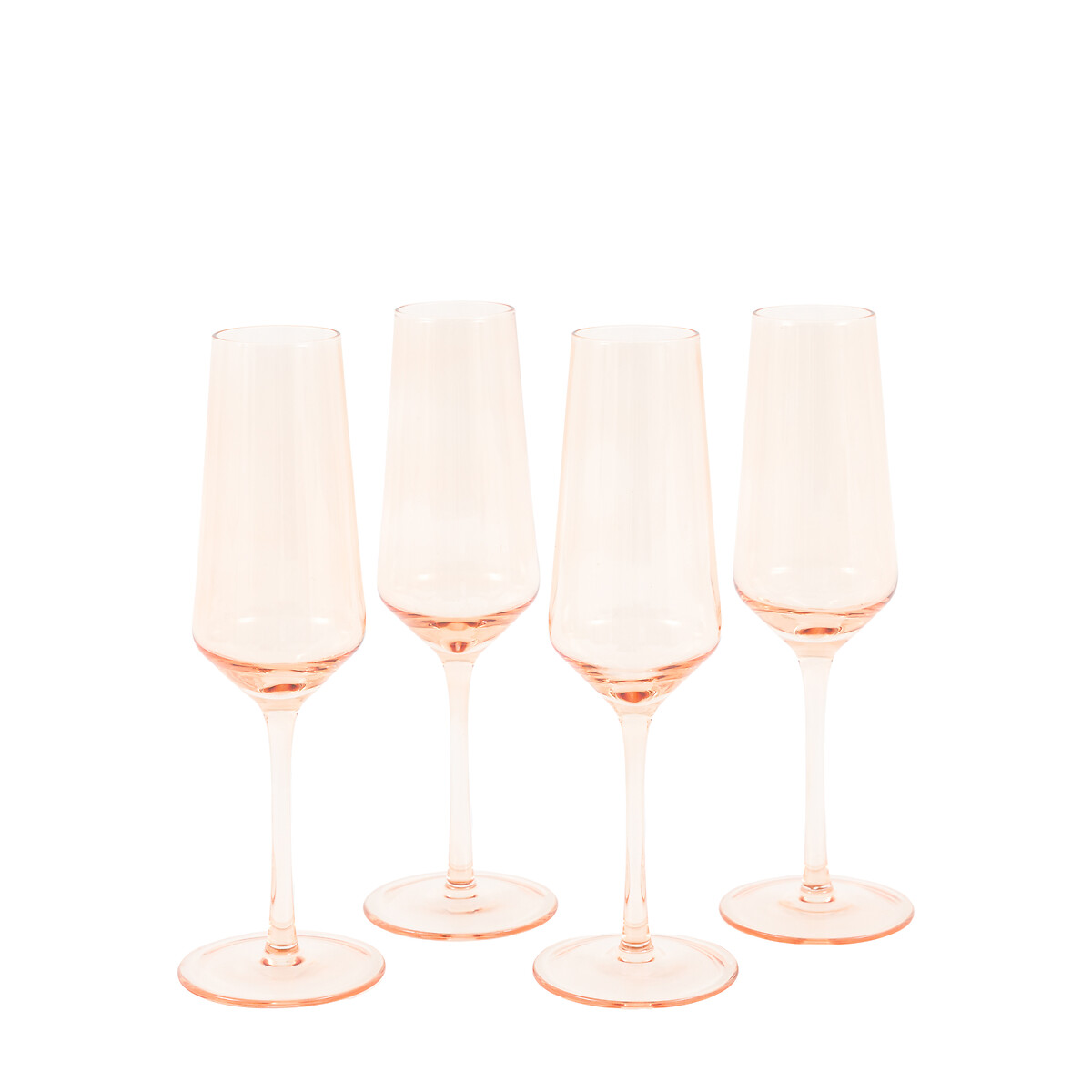 Set of 4 Eden Champagne Flutes in Amber yellow, ÉDITÉ