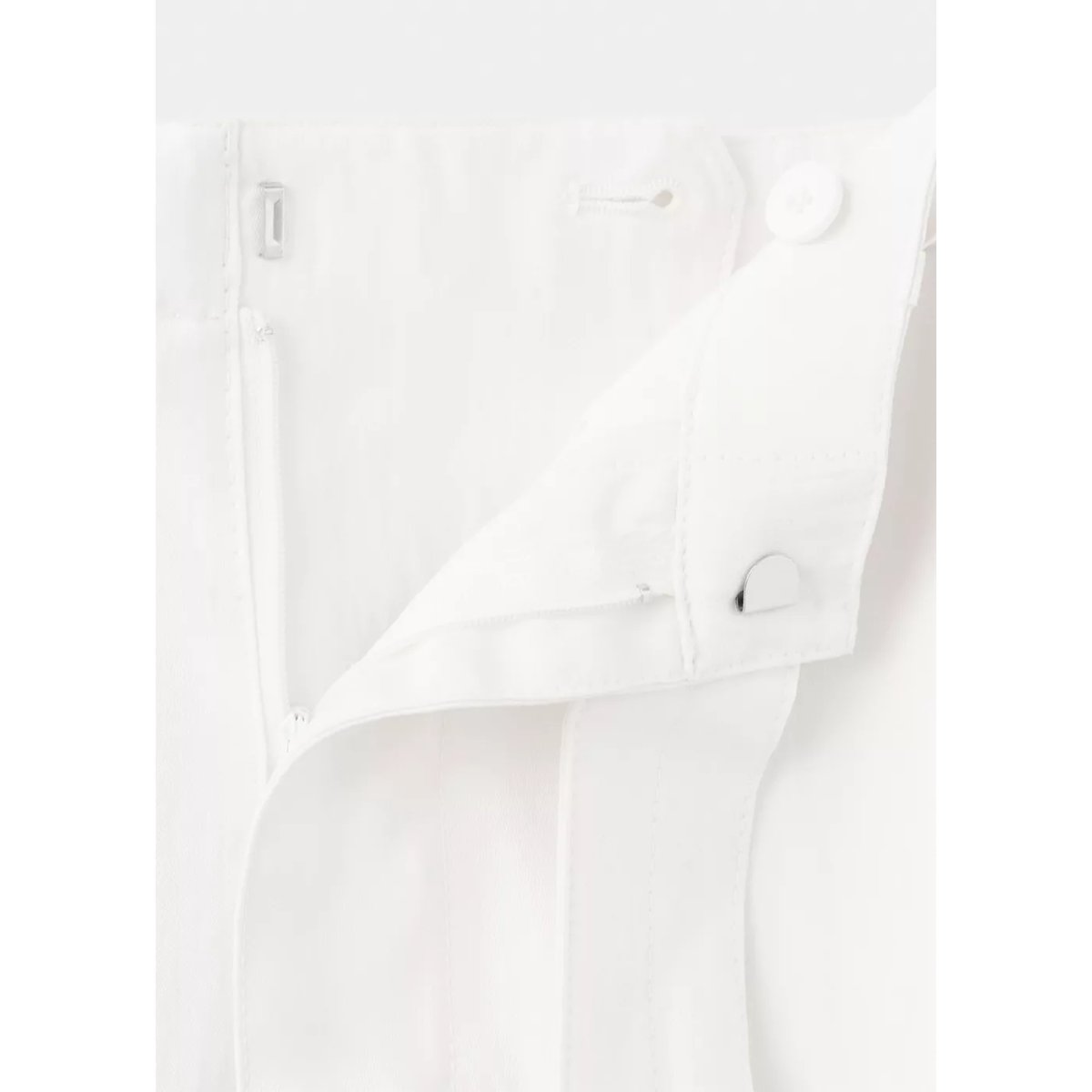Pantalon droit avec ceinture blanc, MANGO