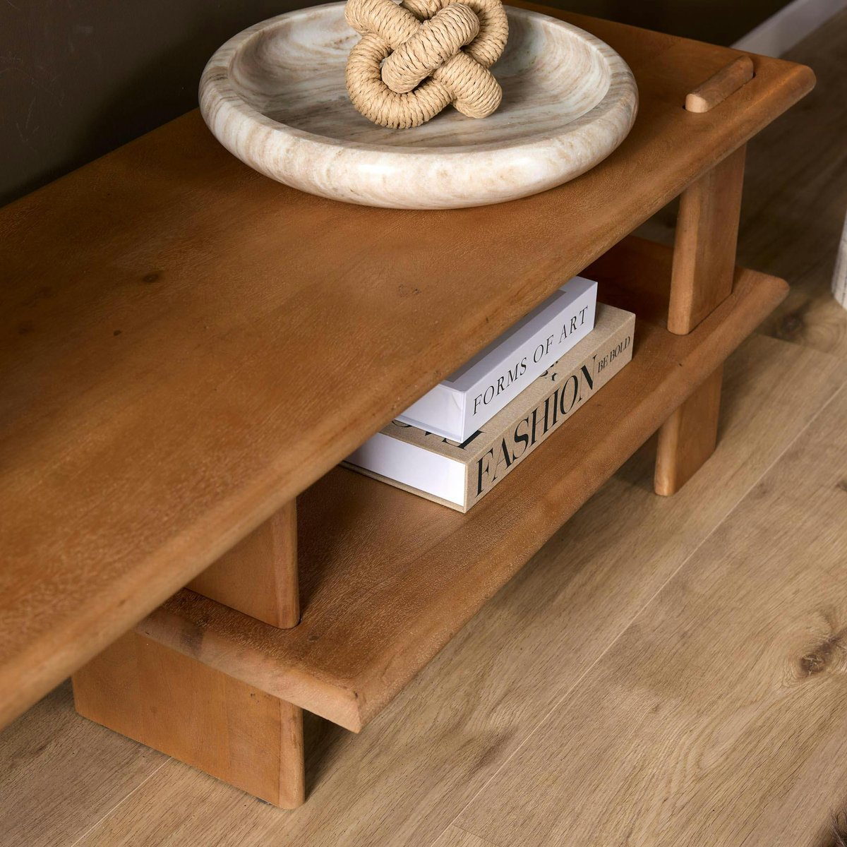 Banc TV en bois clair à étagère 160 cm ALMA bois naturel, PIER IMPORT