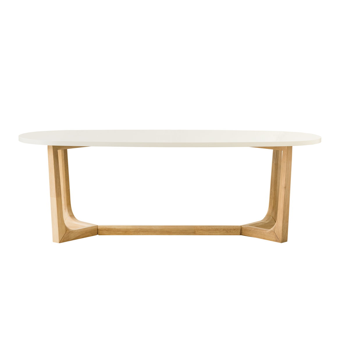 Table basse DM - OVAL beige clair - blanc, KENAY