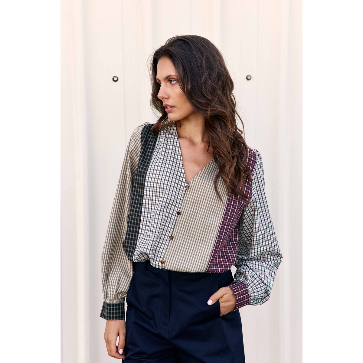 BLOUSE imprimé à carreaux BAILA 55-patch, LA PETITE ETOILE