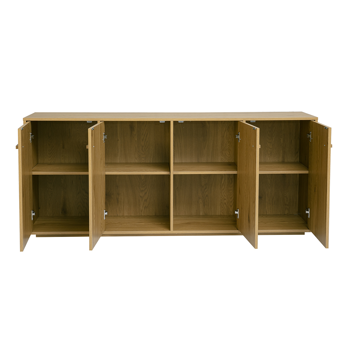 Buffet finition bois foncé noyer 4 portes L180 cm LOTHAIRE chêne clair, MILIBOO