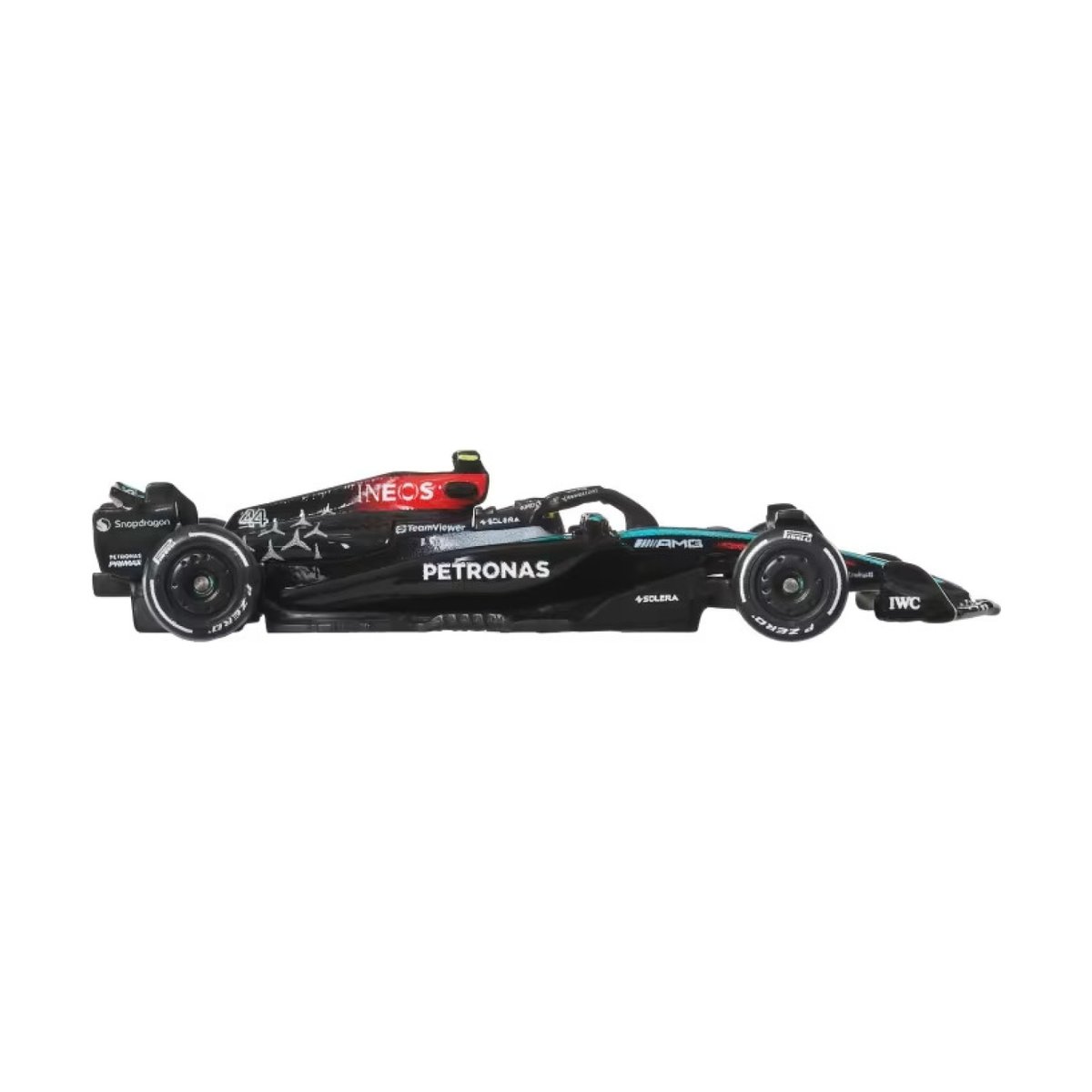 Hot Wheels Voiture de course Mercedes AMG Petronas noir, MATTEL