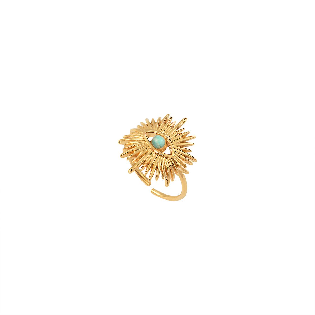 Bague amazonite dorée - freya bleu, CAROLINE NAJMAN