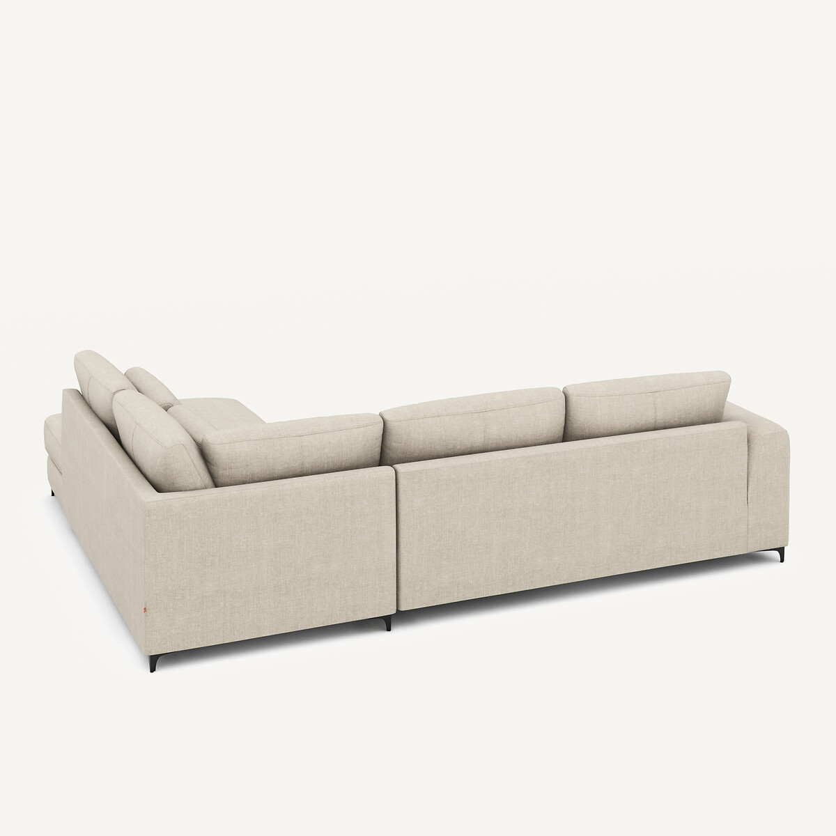 Canapé d'angle droit convertible, en coton et lin, Marsile beige, AM.PM