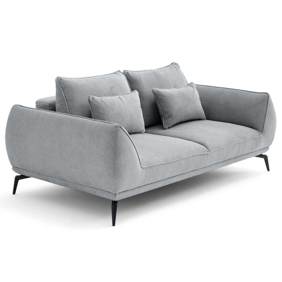 Canapé fixe 2 places - ARICA gris, BEST MOBILIER