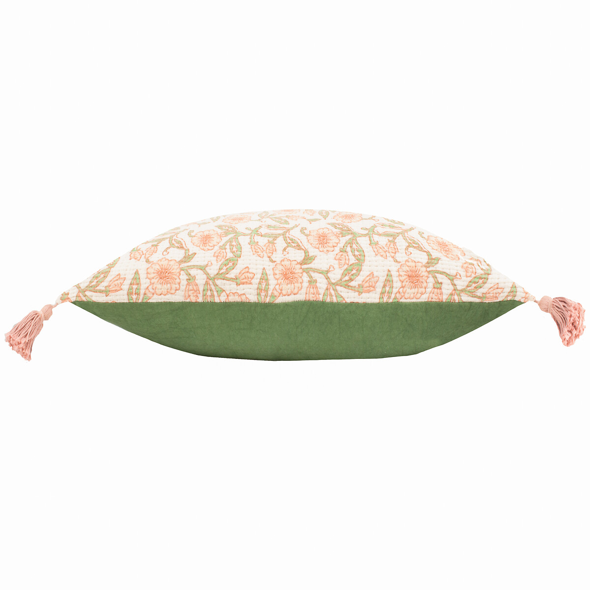 Delphine Floral Tasselled Filled Cushion coral, PAOLETTI