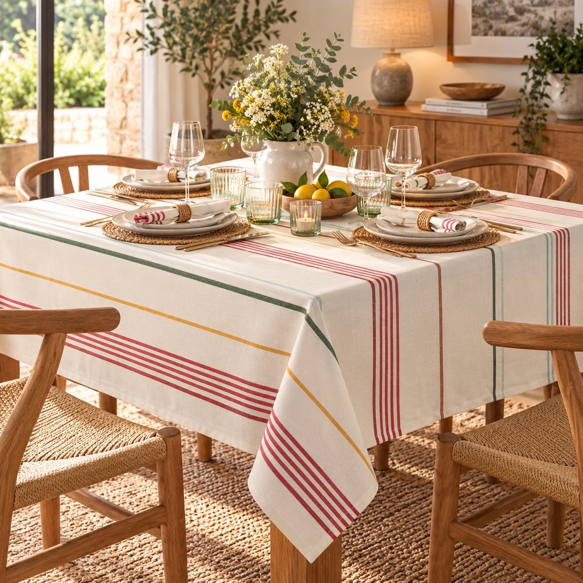 Nappe recyclée Épure Secrète multico, EDEN