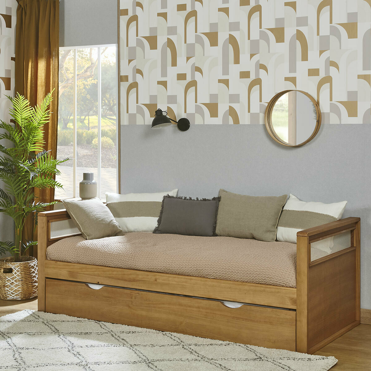 Lit banquette gigogne Bois massif COBI bois, AKITEN RETAIL