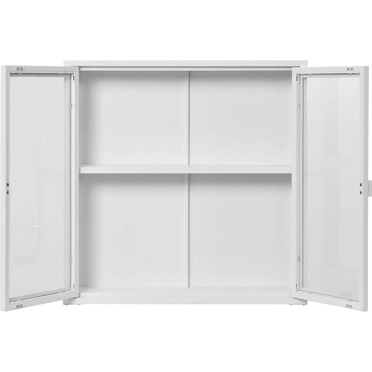Vitrine murale en métal et verre CENTHO blanc, RECOLLECTION