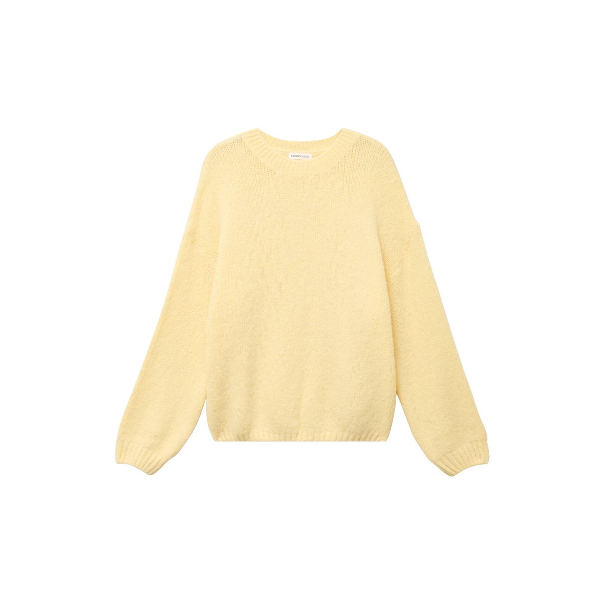 Pull manches longues jaune pastel, CACHE CACHE