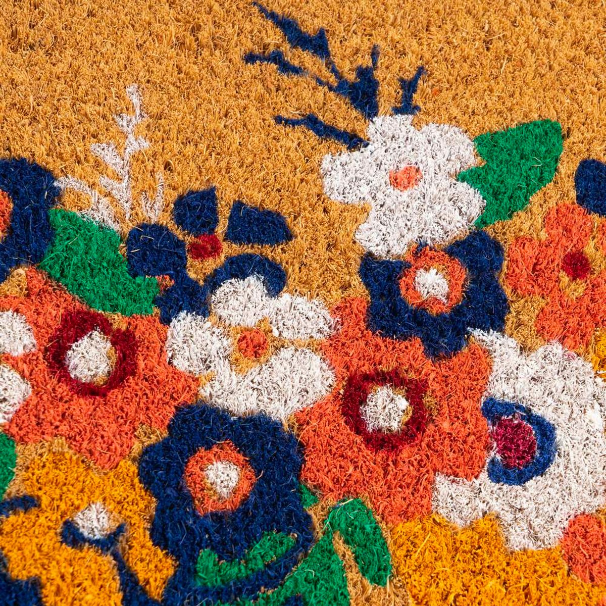 Paillasson coco fleurs home 60x40x1.5cm multicolore, WADIGA