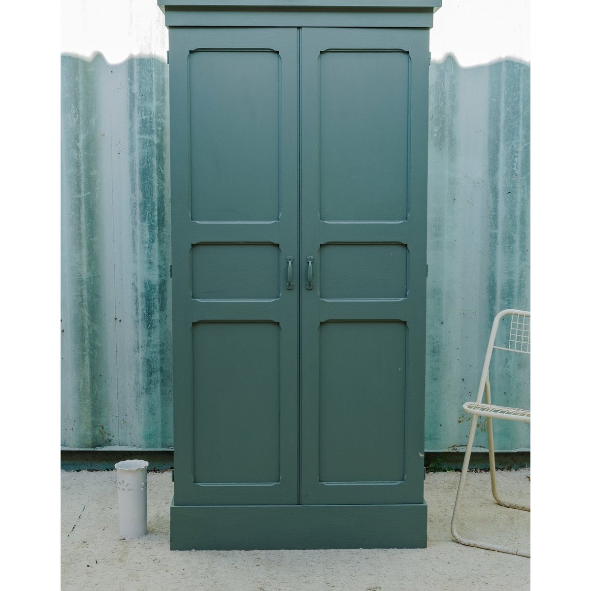 Armoire en bois vert Blandine N°527 - Bon état vert, DEBONGOUT