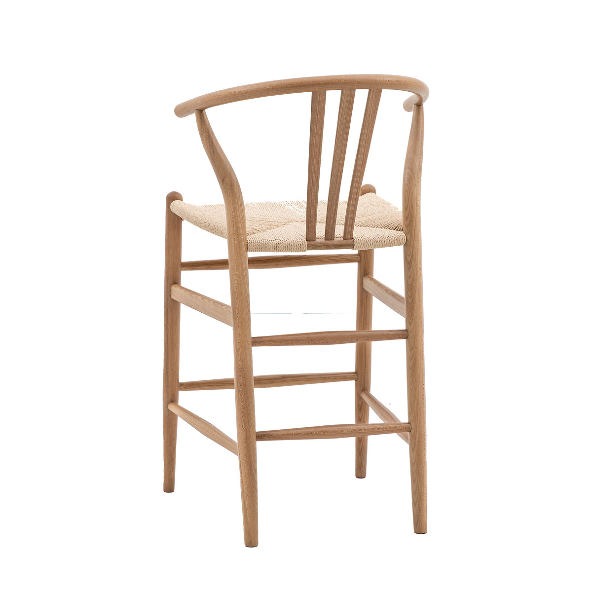 Lydden Wishbone Curved Bar Stool with Woven Seat (Set of 2) natural, SO'HOME
