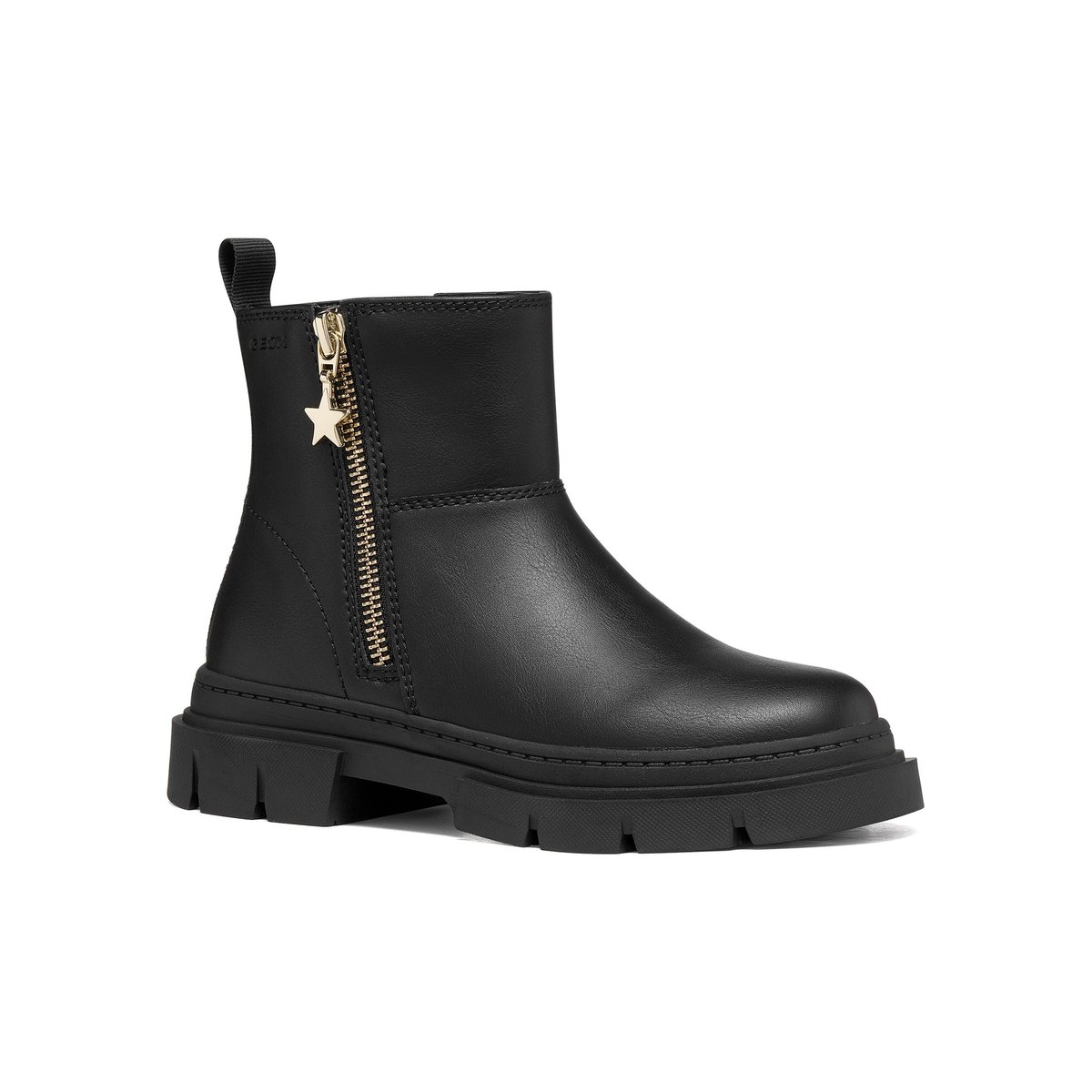 Bottines zippées en cuir, KARSYN noir, GEOX