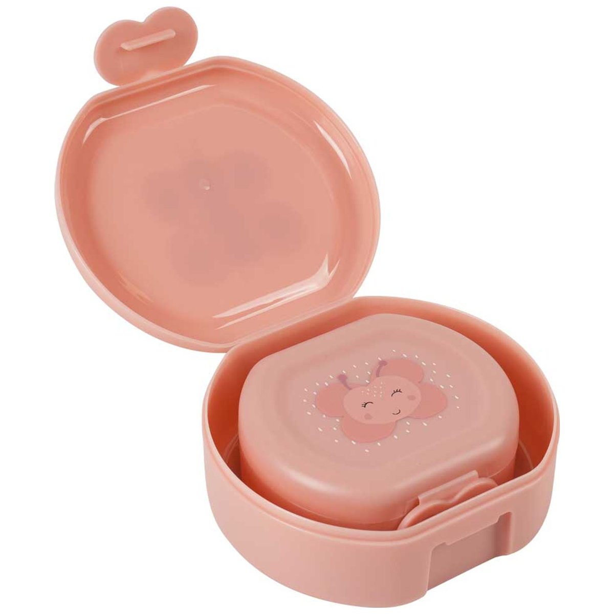 Lot de 2 boîtes à goûter à clip rose, blanc, noir, TRIXIE