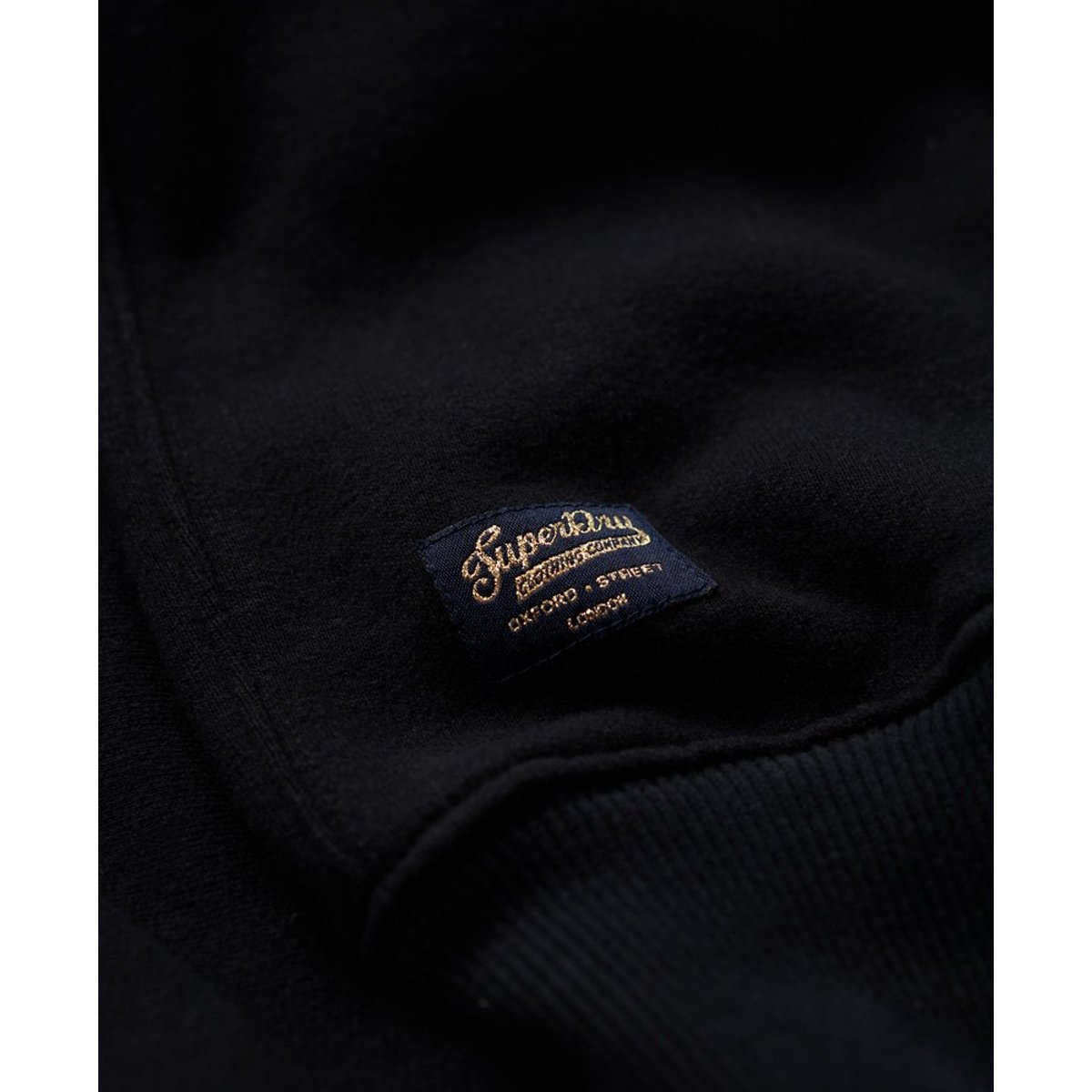 Sweat à logo métallisé Luxe noir, SUPERDRY