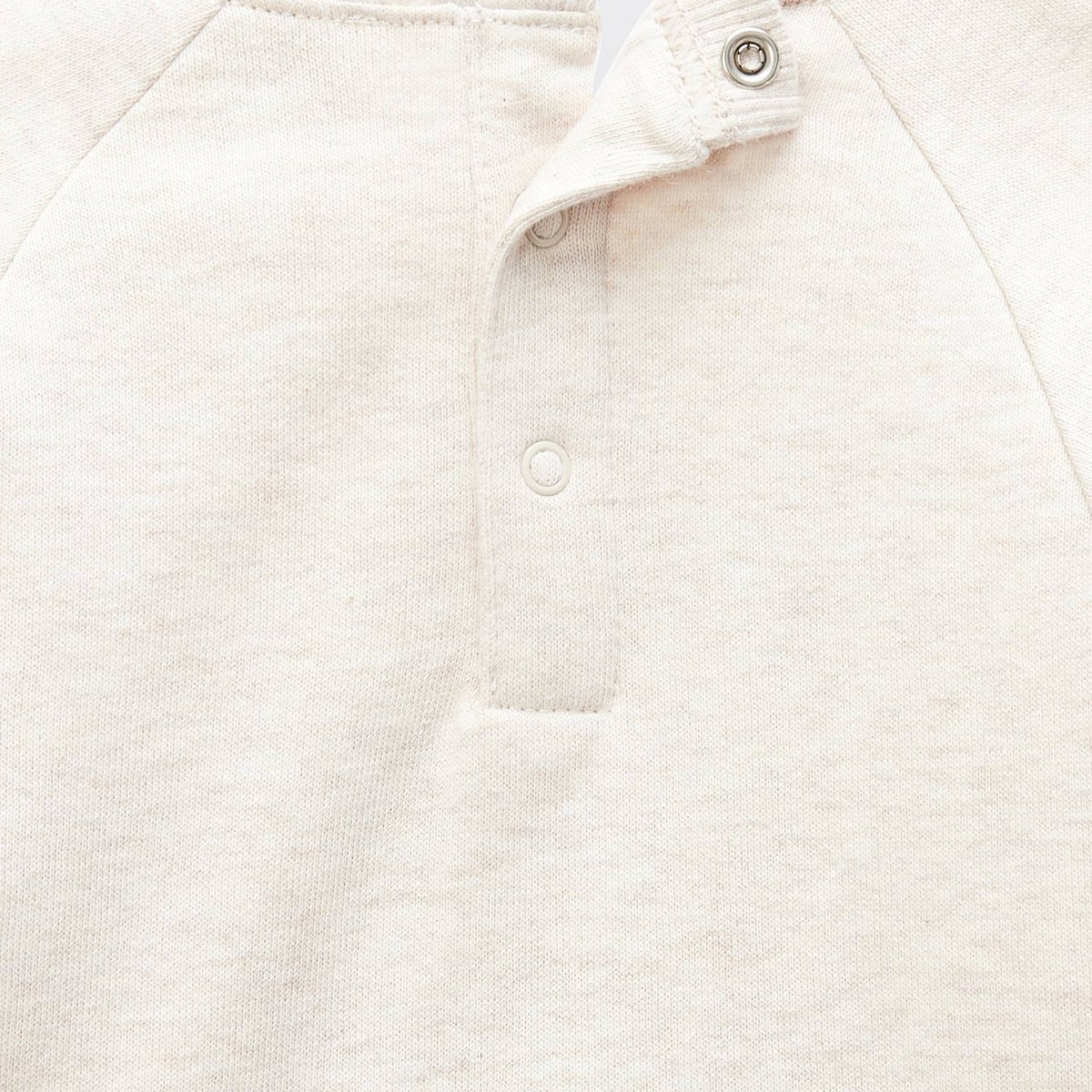 Sweat brodé en coton BIO GOTS beige melange, BOUT'CHOU