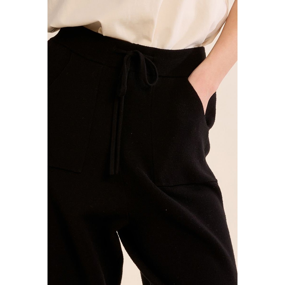 Pantalon jogger en maille noir, MOLLY BRACKEN